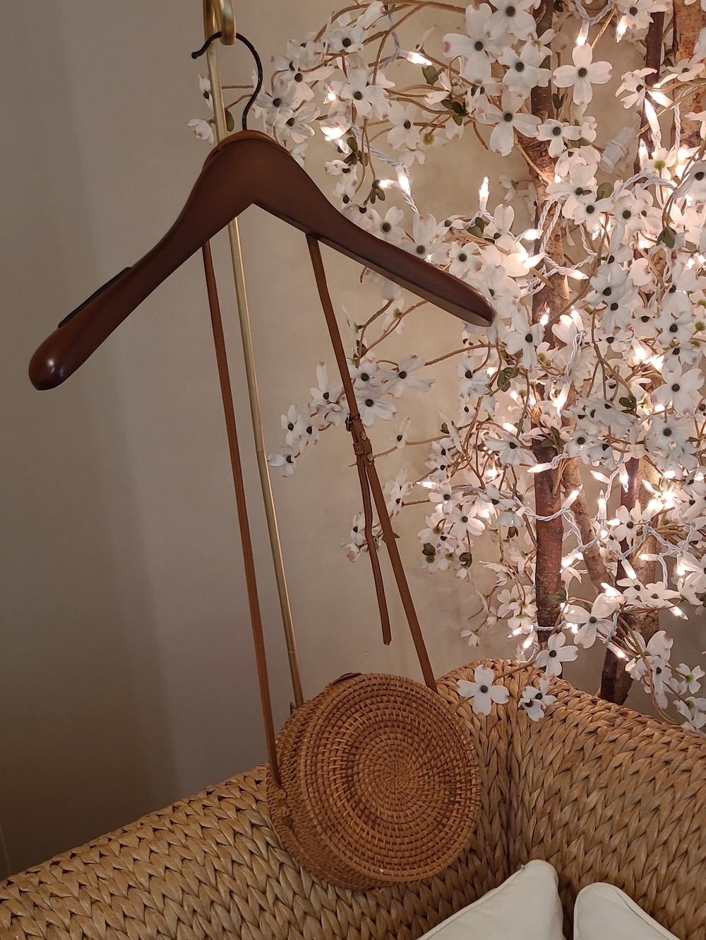 Rattan Woven Drum Bag